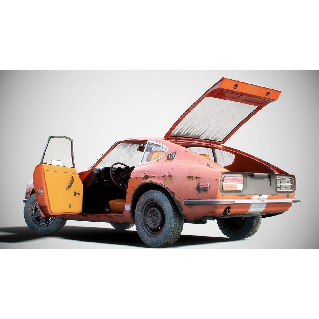 Classic Coupe Car 3D Model – Low Poly PBR Asset in 9 Color Variants - View 33