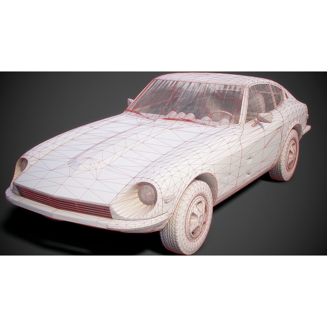 Classic Coupe Car 3D Model – Low Poly PBR Asset in 9 Color Variants - View 34