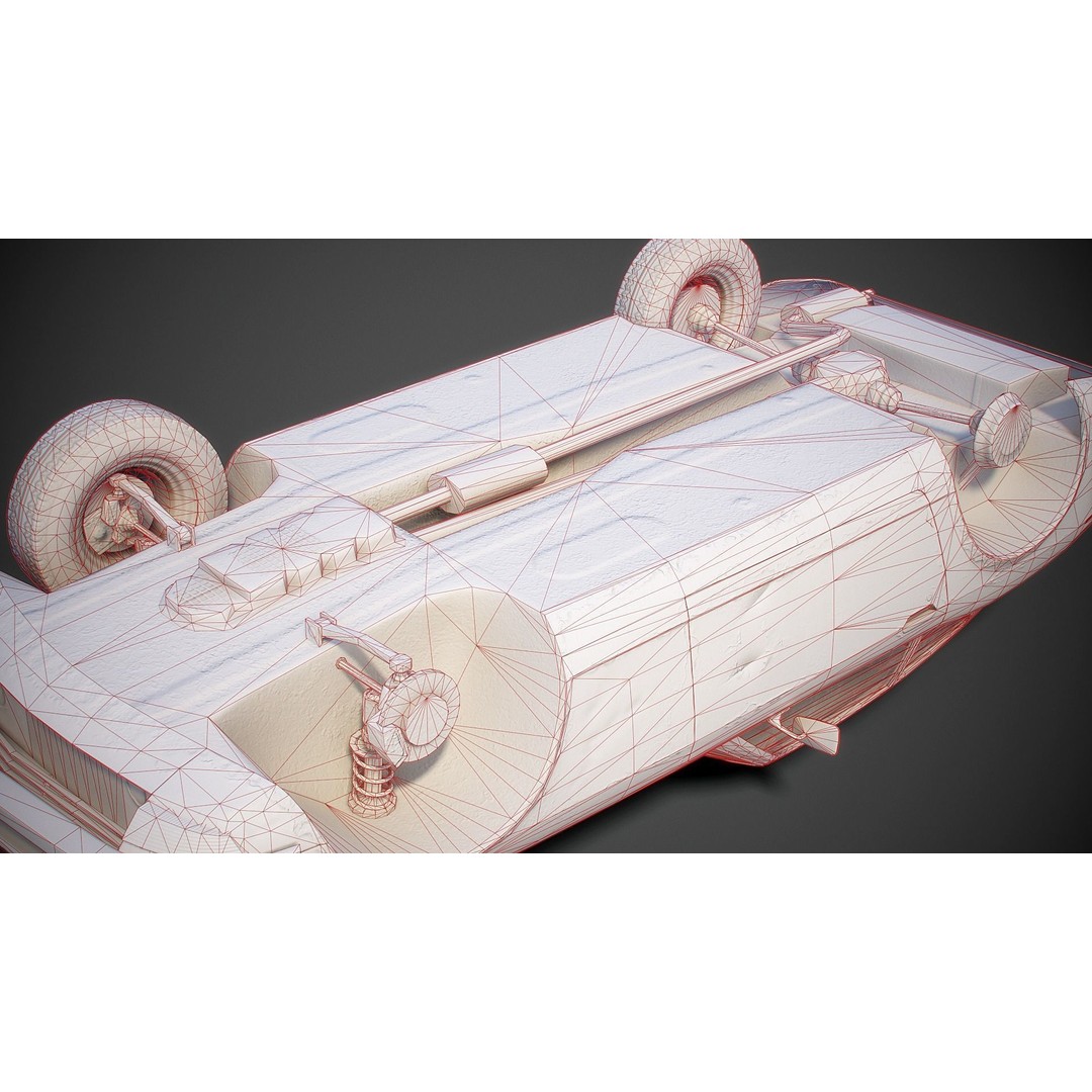 Classic Coupe Car 3D Model – Low Poly PBR Asset in 9 Color Variants - View 36