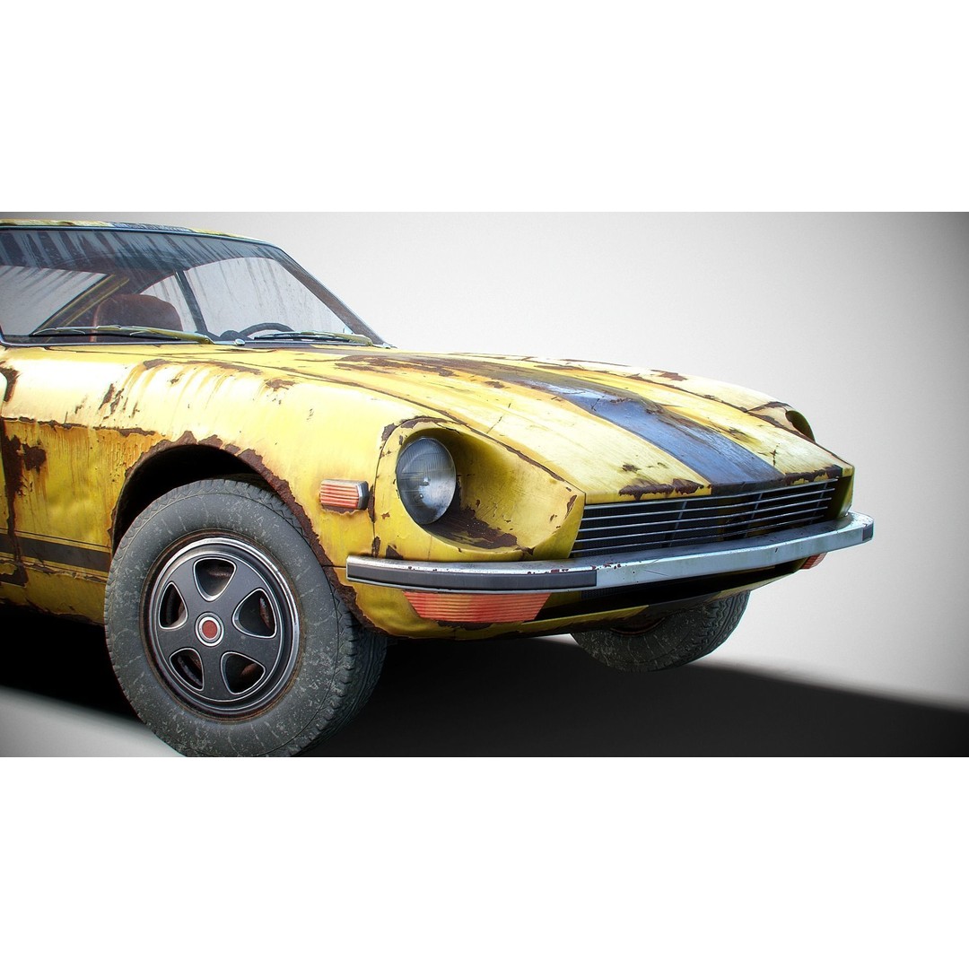 Classic Coupe Car 3D Model – Low Poly PBR Asset in 9 Color Variants - View 6