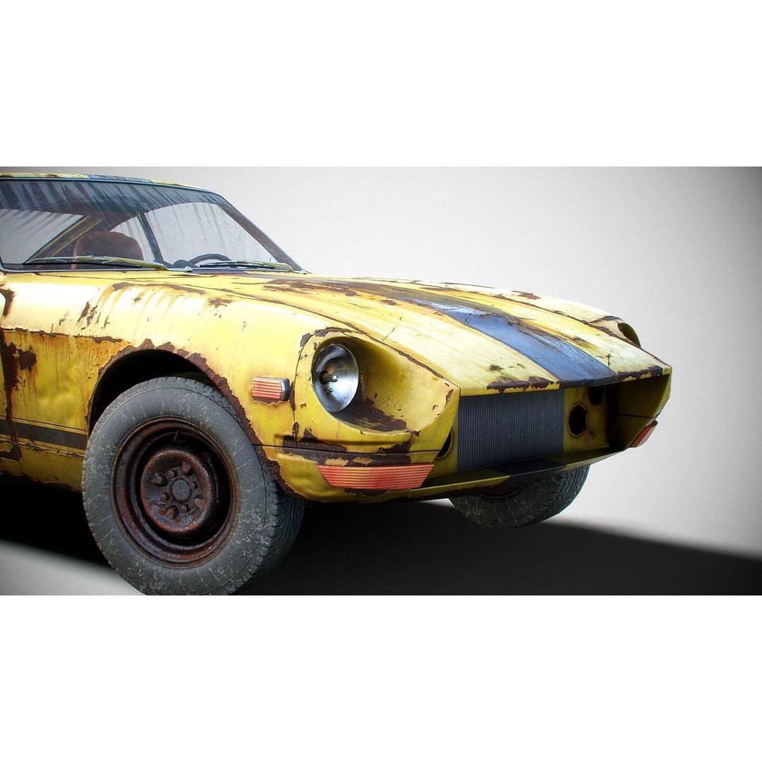 Classic Coupe Car 3D Model – Low Poly PBR Asset in 9 Color Variants - View 7