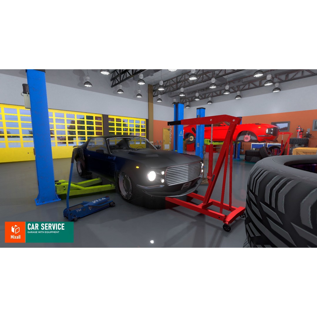 Car Service Garage 3D Model – Low Poly Modular Asset, FBX - View 10