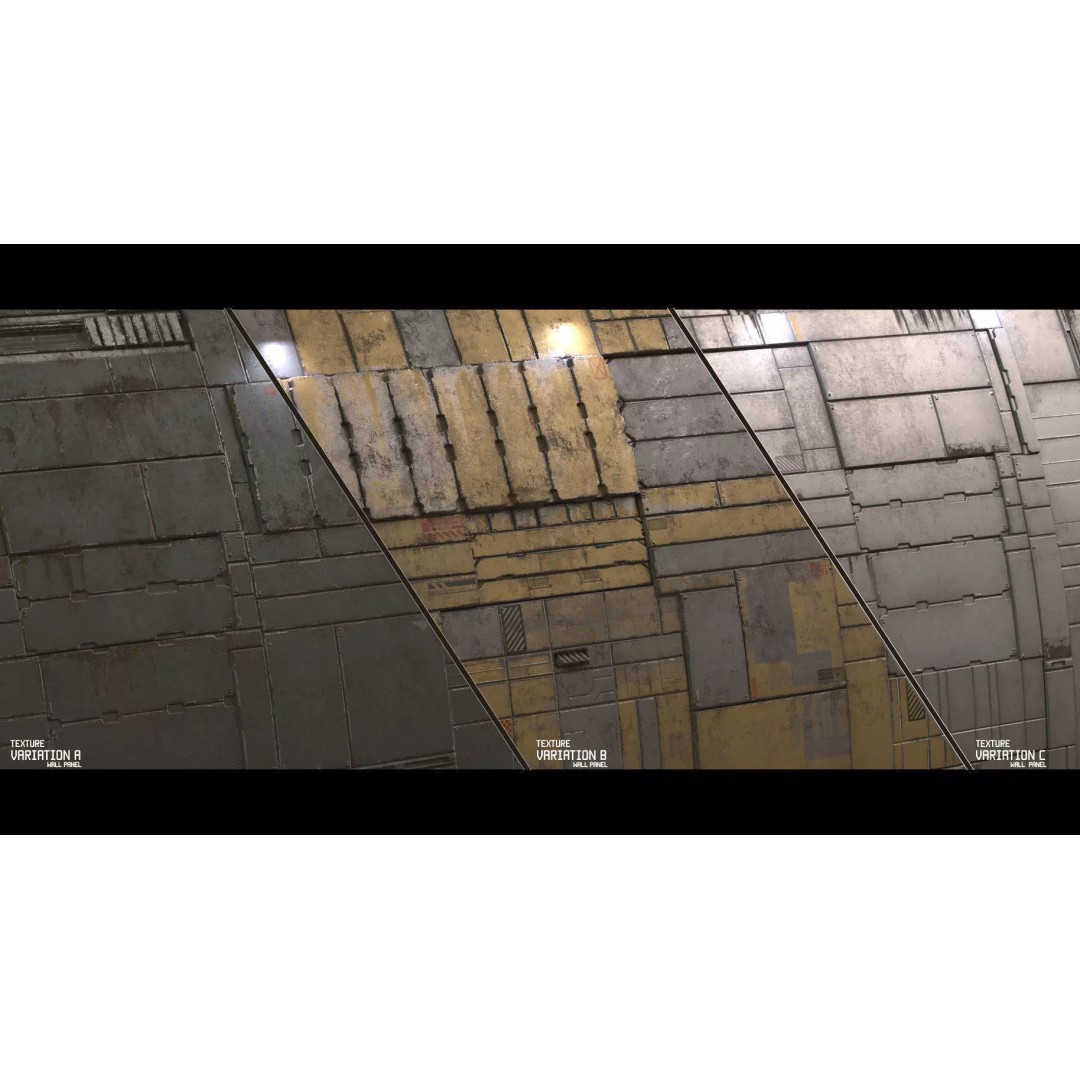 Sci-Fi Wall Panel Texture Set C – PBR Textures for Spaceships - View 2