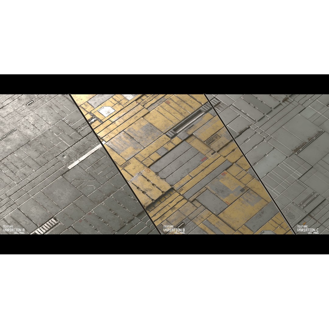Sci-Fi Wall Panel Texture Set C – PBR Textures for Spaceships - View 3