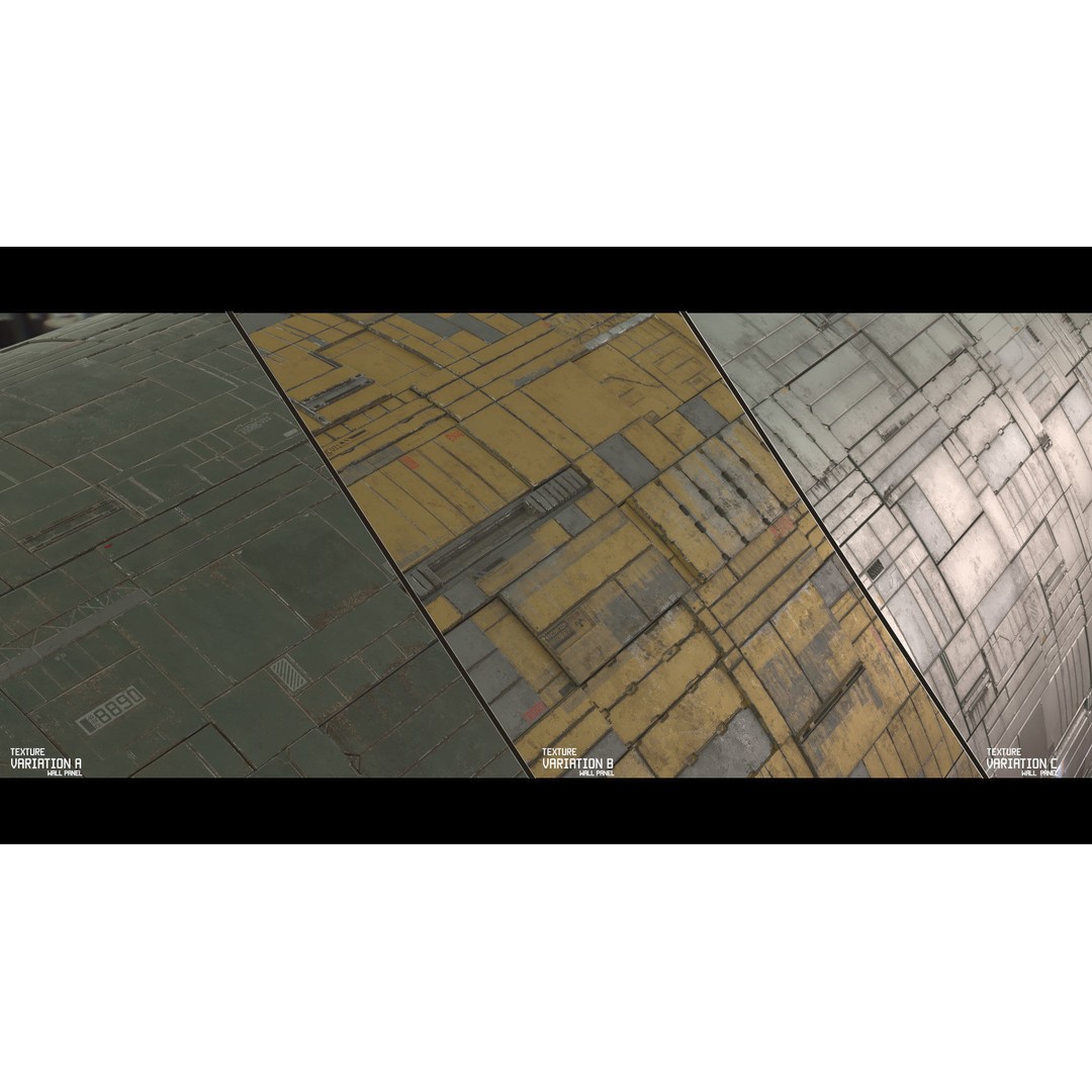 Sci-Fi Wall Panel Texture Set C – PBR Textures for Spaceships - View 4