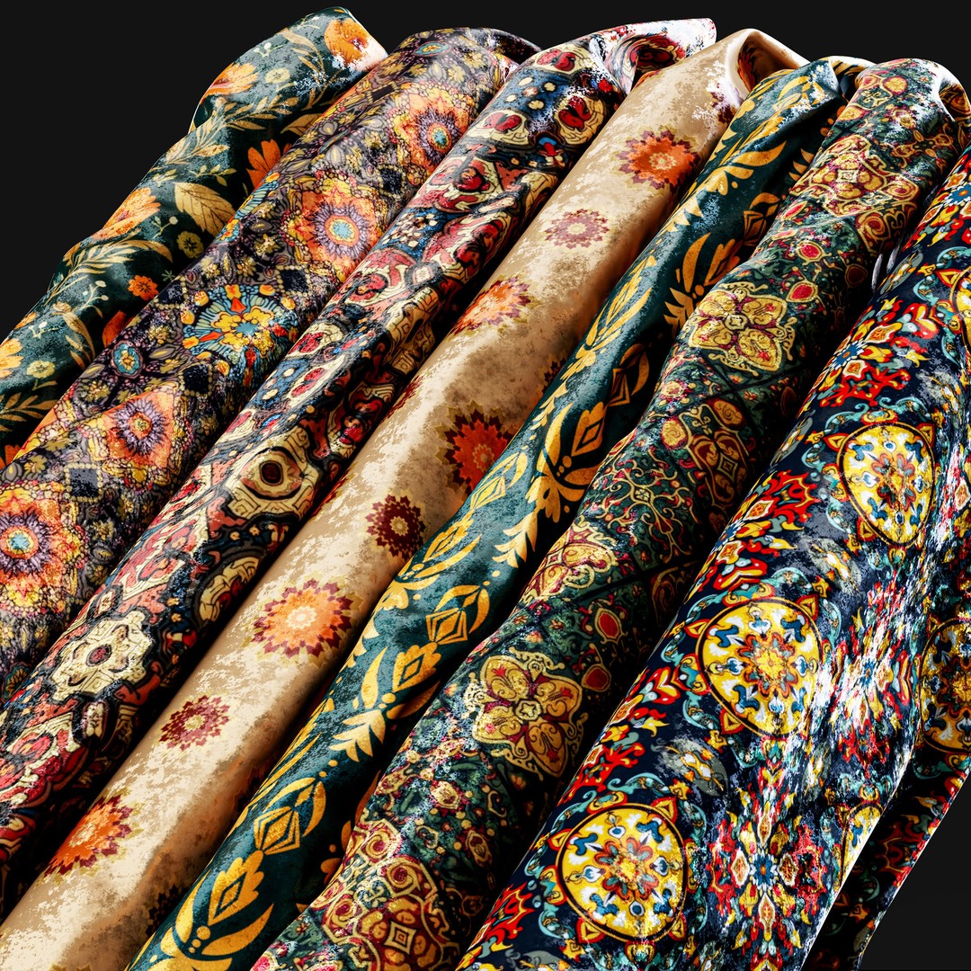 50 Velvet Fabric Materials – Traditional Pattern Textures for Fabric Design