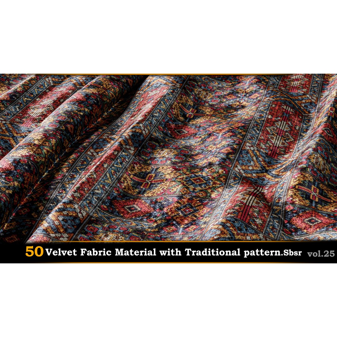 50 Velvet Fabric Materials – Traditional Pattern Textures for Fabric Design - View 11