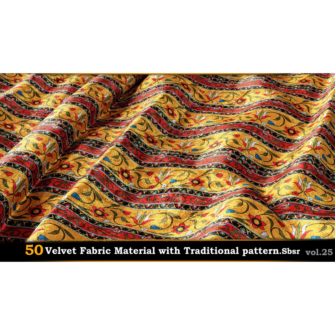 50 Velvet Fabric Materials – Traditional Pattern Textures for Fabric Design - View 12