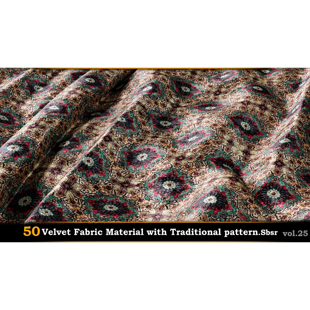 50 Velvet Fabric Materials – Traditional Pattern Textures for Fabric Design - View 15