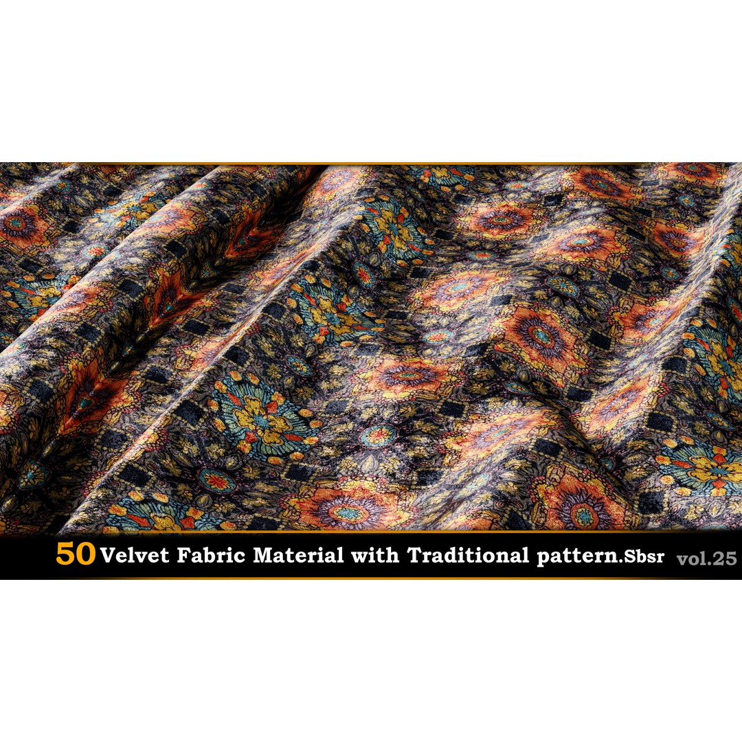 50 Velvet Fabric Materials – Traditional Pattern Textures for Fabric Design - View 17