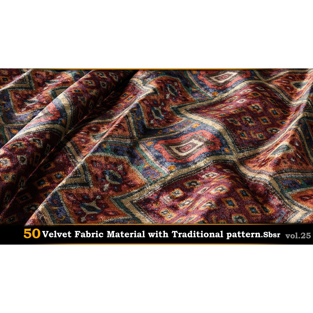 50 Velvet Fabric Materials – Traditional Pattern Textures for Fabric Design - View 18