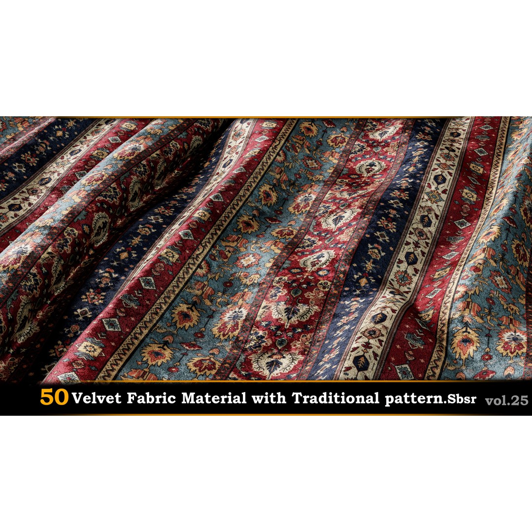 50 Velvet Fabric Materials – Traditional Pattern Textures for Fabric Design - View 19