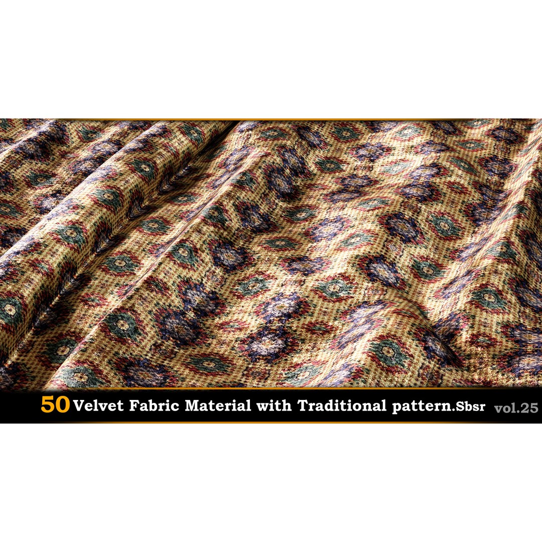 50 Velvet Fabric Materials – Traditional Pattern Textures for Fabric Design - View 23