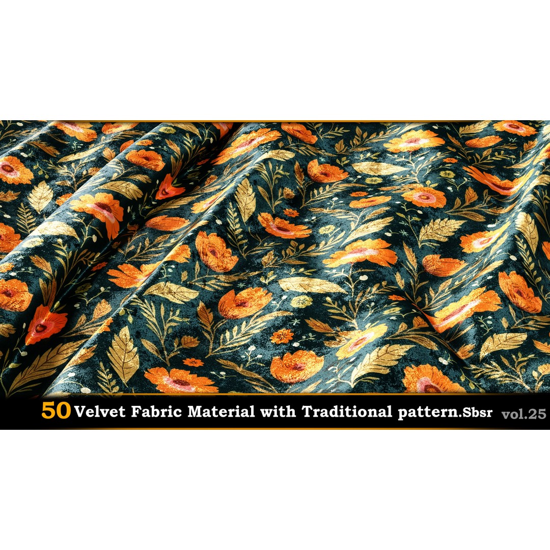 50 Velvet Fabric Materials – Traditional Pattern Textures for Fabric Design - View 25