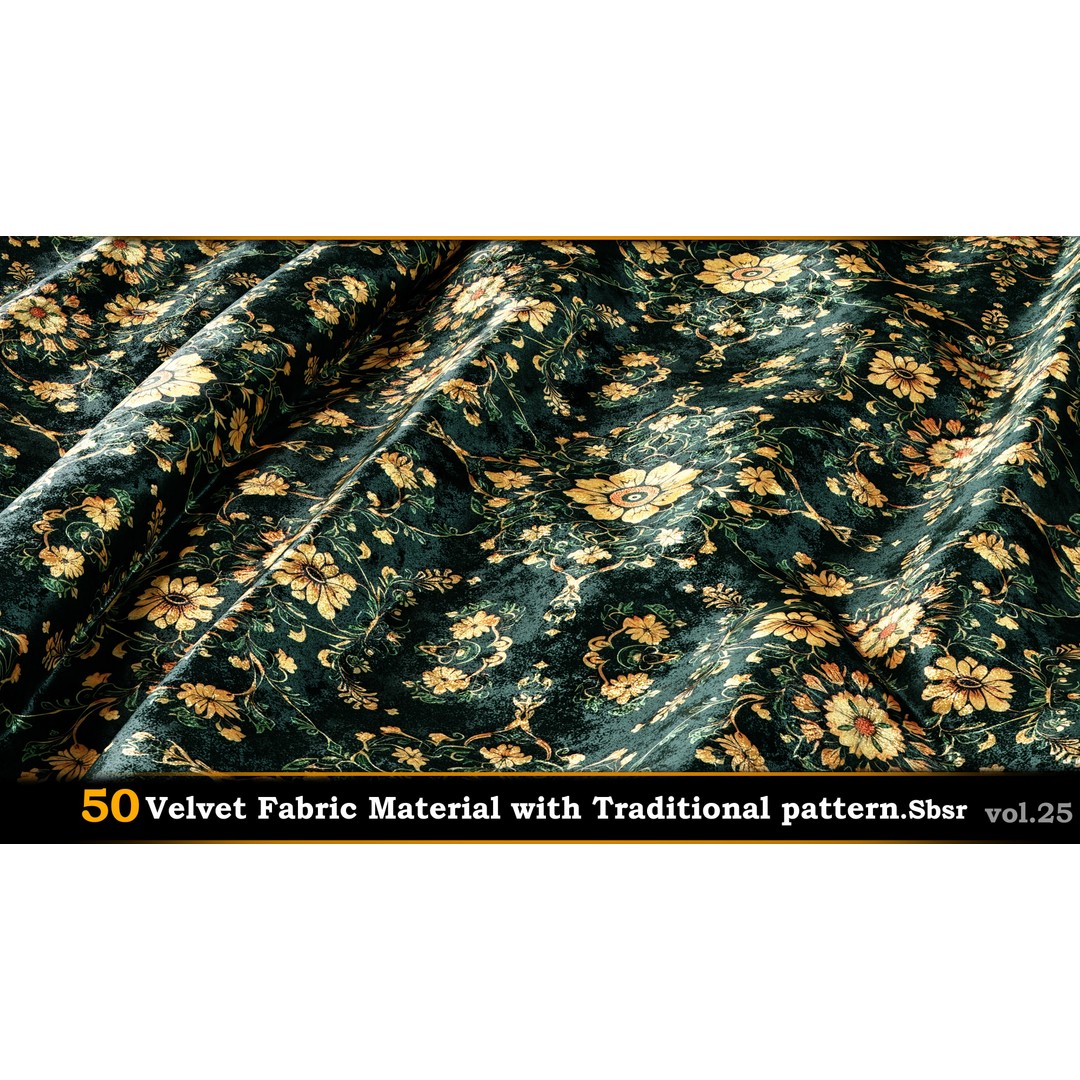 50 Velvet Fabric Materials – Traditional Pattern Textures for Fabric Design - View 27