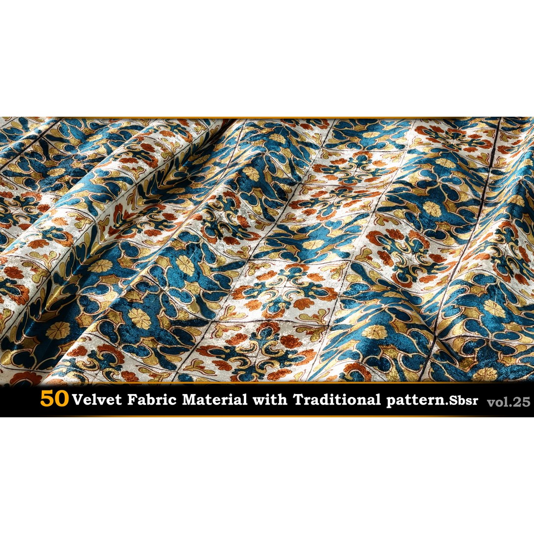 50 Velvet Fabric Materials – Traditional Pattern Textures for Fabric Design - View 29