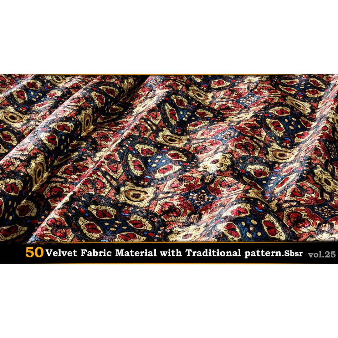 50 Velvet Fabric Materials – Traditional Pattern Textures for Fabric Design - View 30