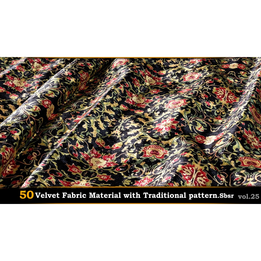 50 Velvet Fabric Materials – Traditional Pattern Textures for Fabric Design - View 32