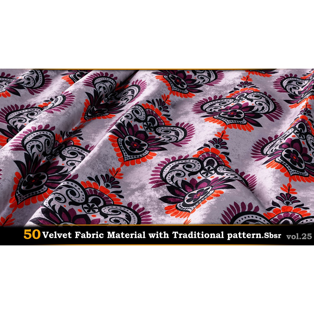 50 Velvet Fabric Materials – Traditional Pattern Textures for Fabric Design - View 33