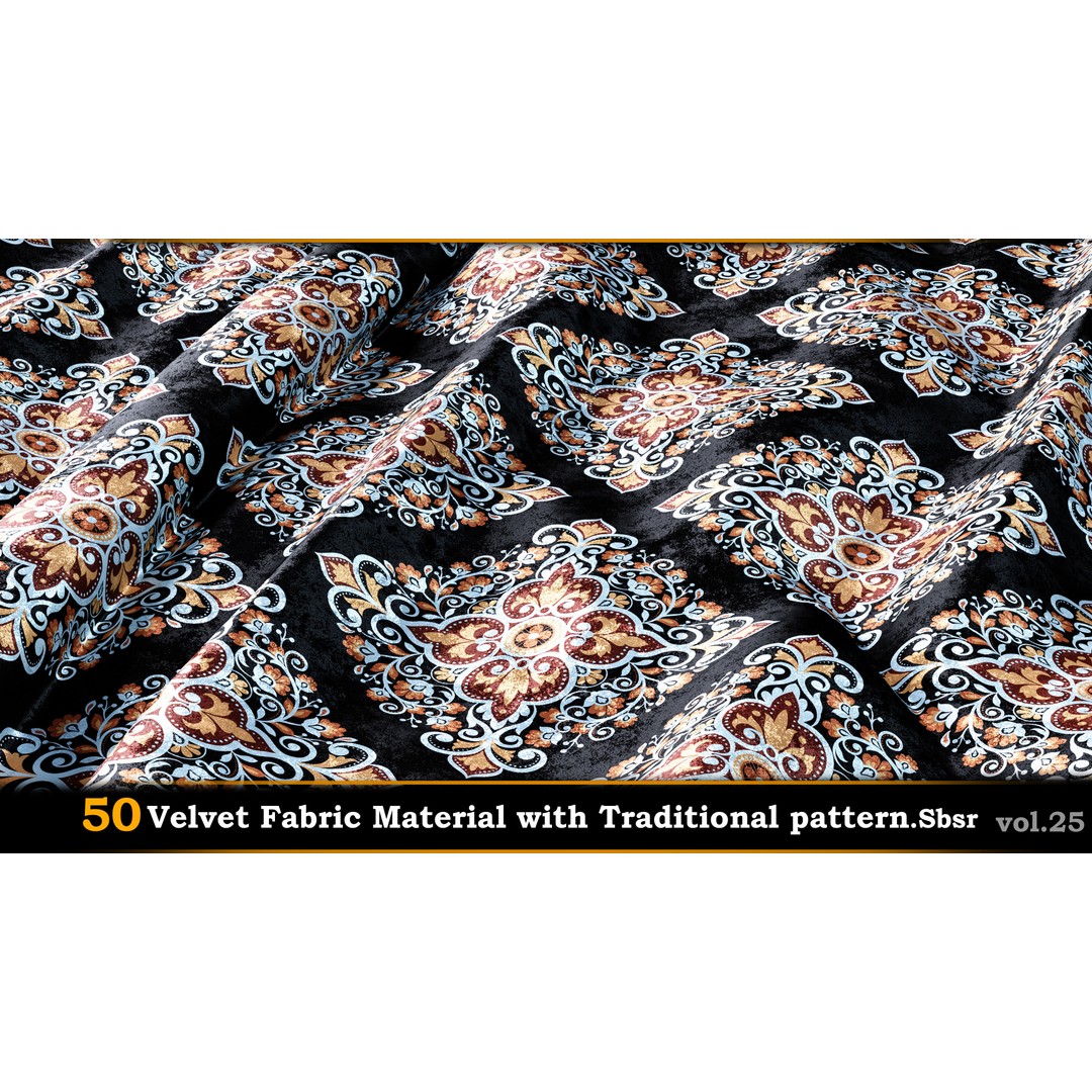 50 Velvet Fabric Materials – Traditional Pattern Textures for Fabric Design - View 34