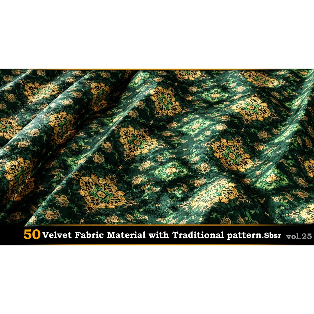 50 Velvet Fabric Materials – Traditional Pattern Textures for Fabric Design - View 37