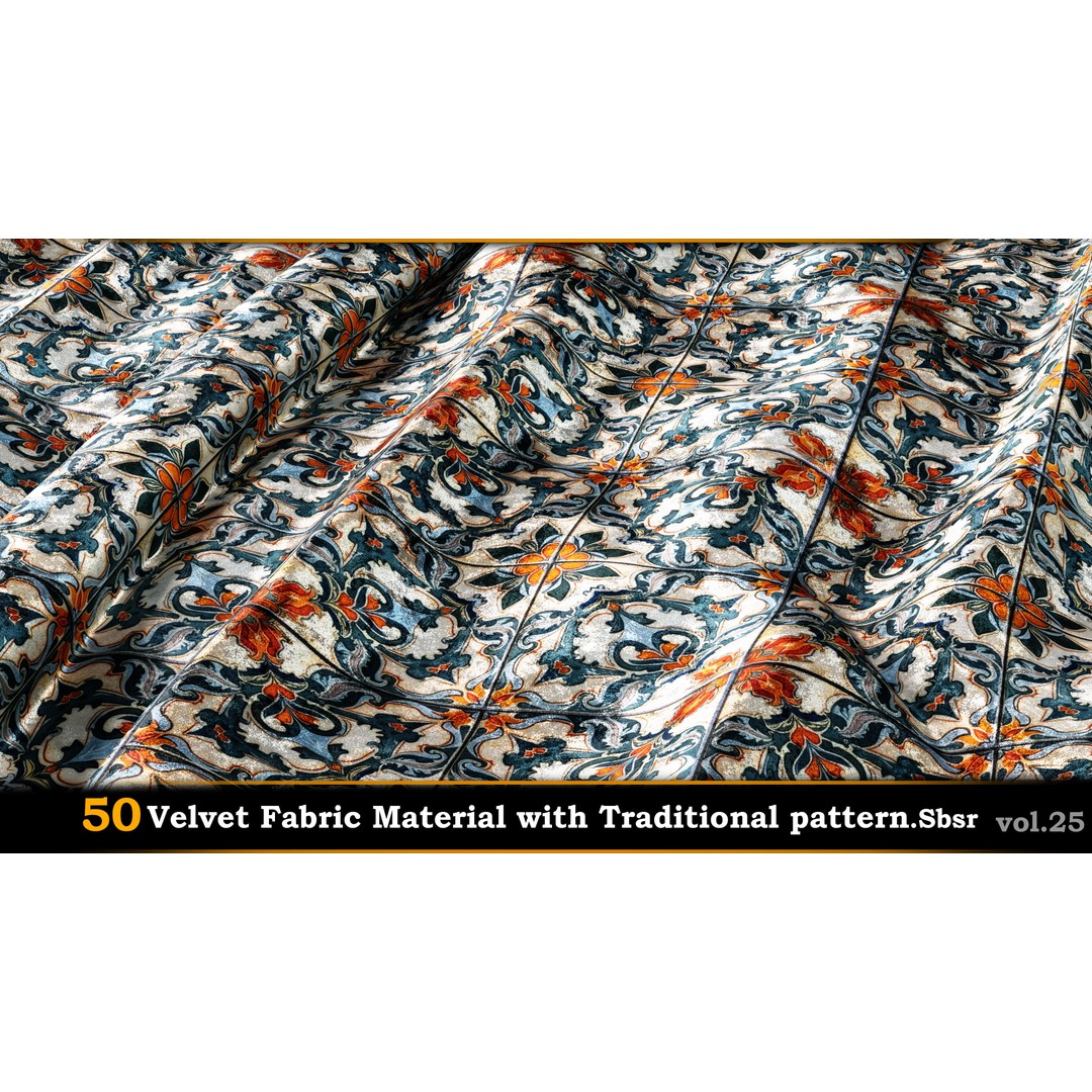 50 Velvet Fabric Materials – Traditional Pattern Textures for Fabric Design - View 38