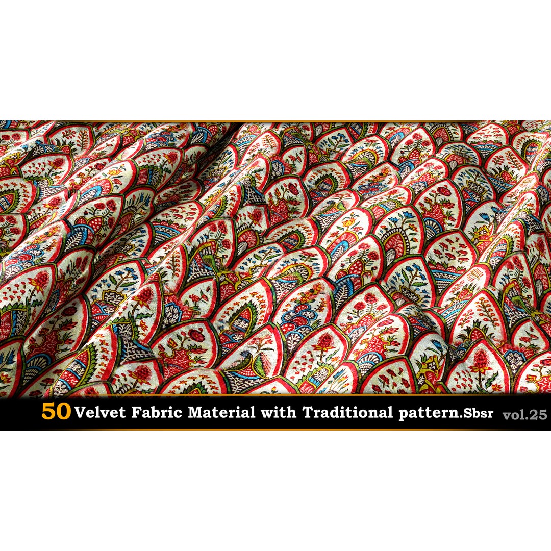50 Velvet Fabric Materials – Traditional Pattern Textures for Fabric Design - View 39