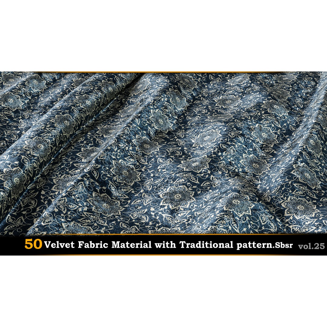 50 Velvet Fabric Materials – Traditional Pattern Textures for Fabric Design - View 4
