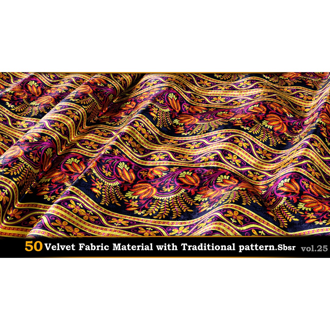 50 Velvet Fabric Materials – Traditional Pattern Textures for Fabric Design - View 41