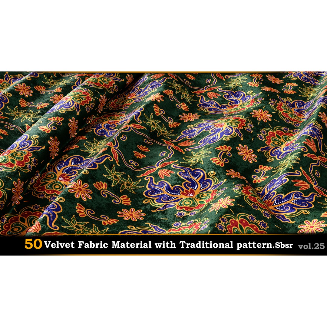 50 Velvet Fabric Materials – Traditional Pattern Textures for Fabric Design - View 44