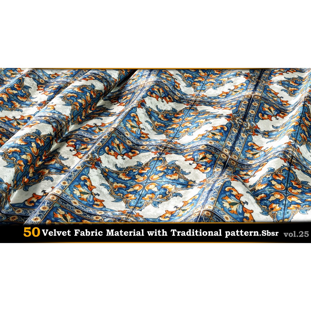 50 Velvet Fabric Materials – Traditional Pattern Textures for Fabric Design - View 45