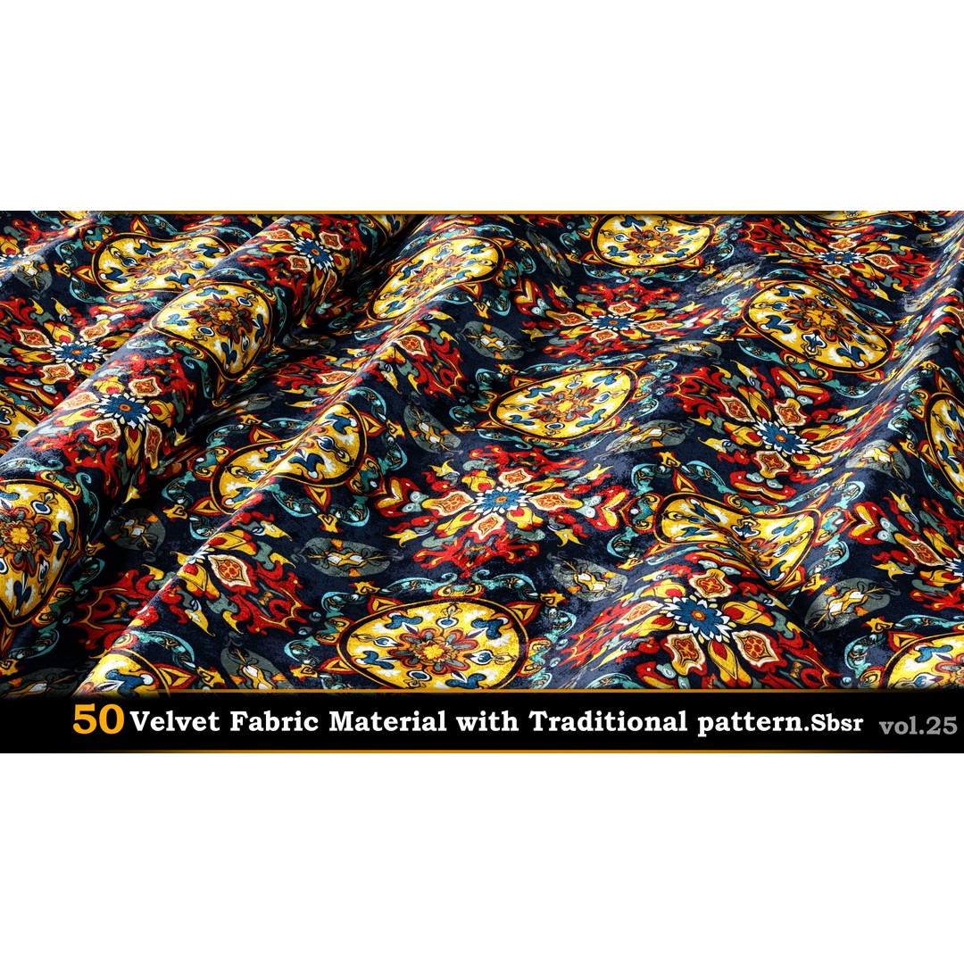 50 Velvet Fabric Materials – Traditional Pattern Textures for Fabric Design - View 46