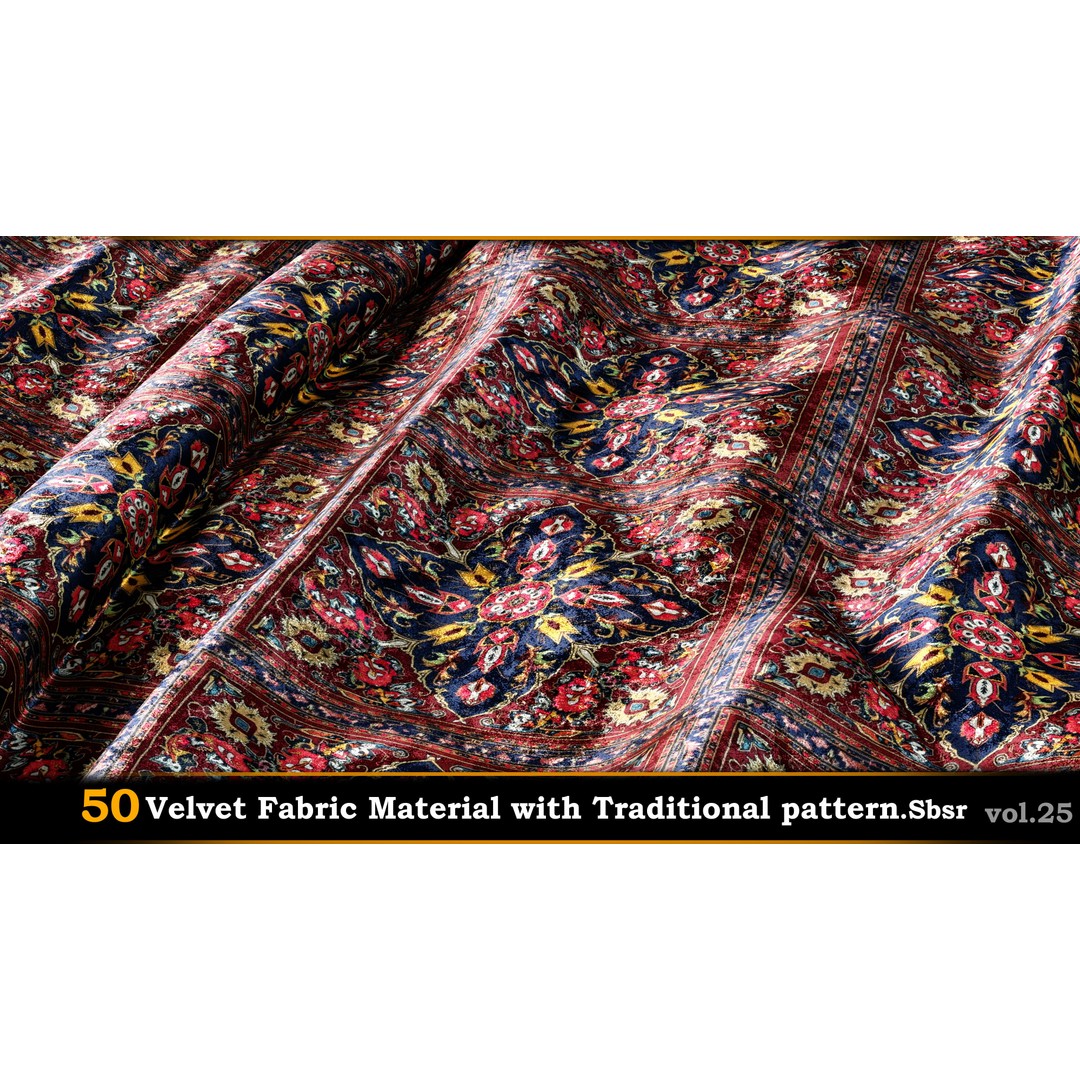 50 Velvet Fabric Materials – Traditional Pattern Textures for Fabric Design - View 48