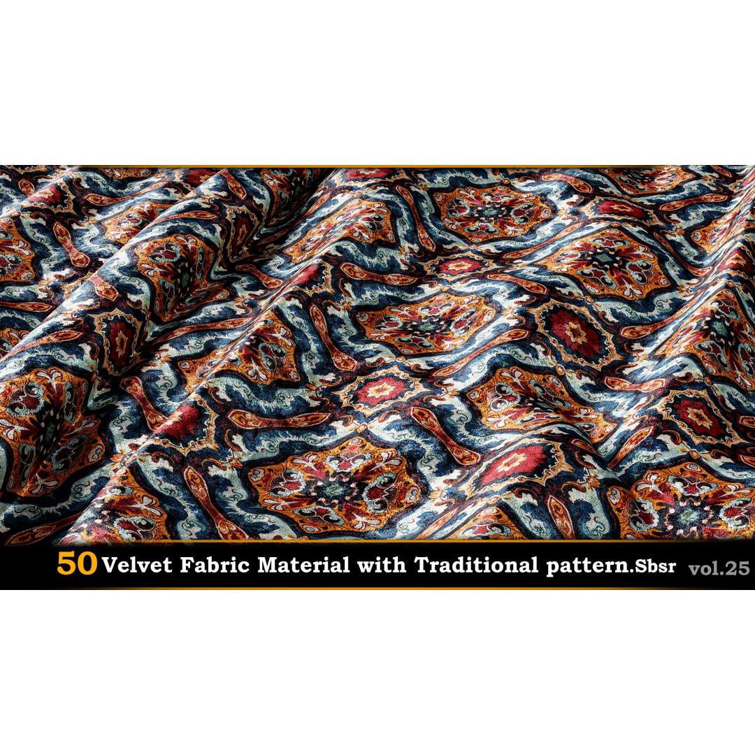50 Velvet Fabric Materials – Traditional Pattern Textures for Fabric Design - View 5