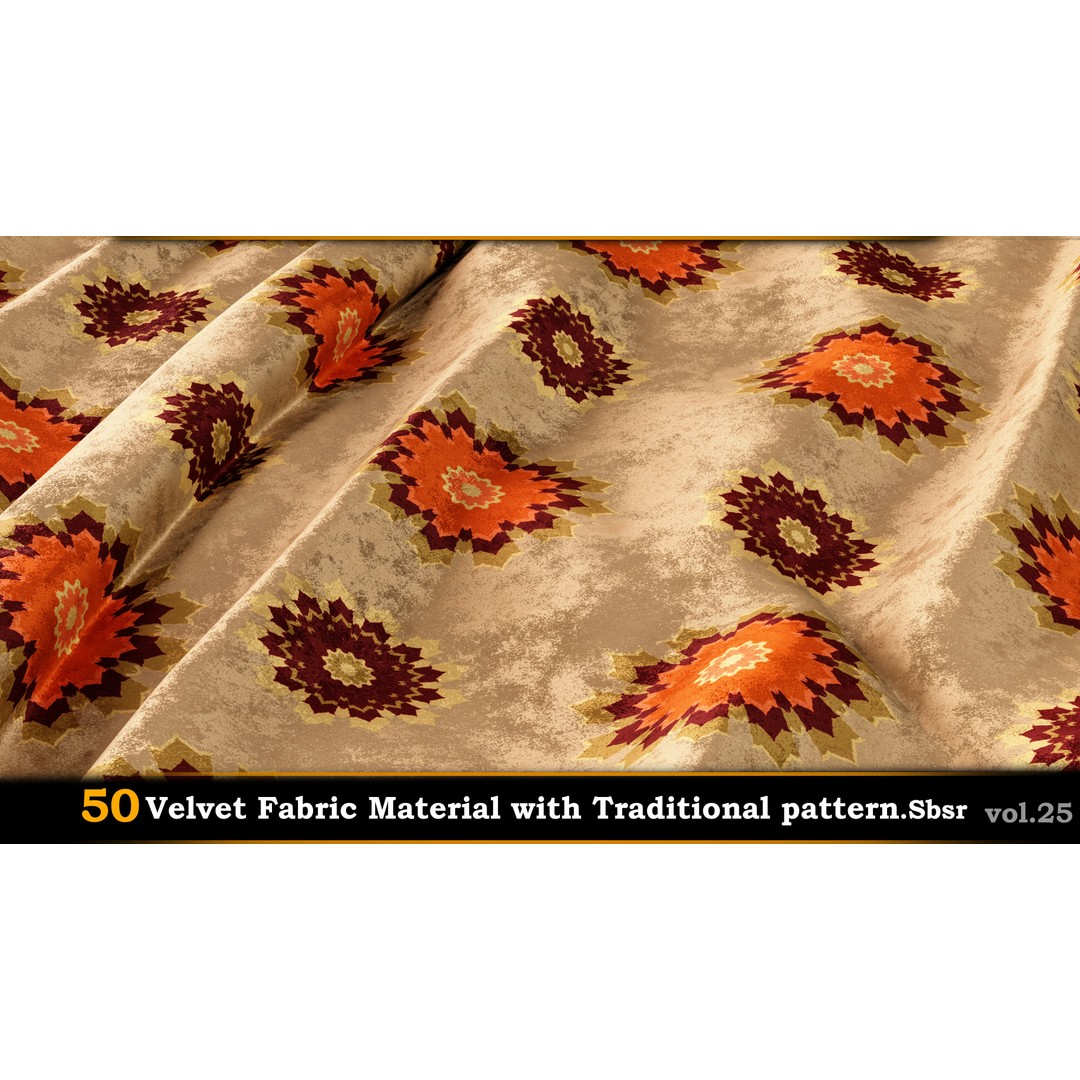 50 Velvet Fabric Materials – Traditional Pattern Textures for Fabric Design - View 52