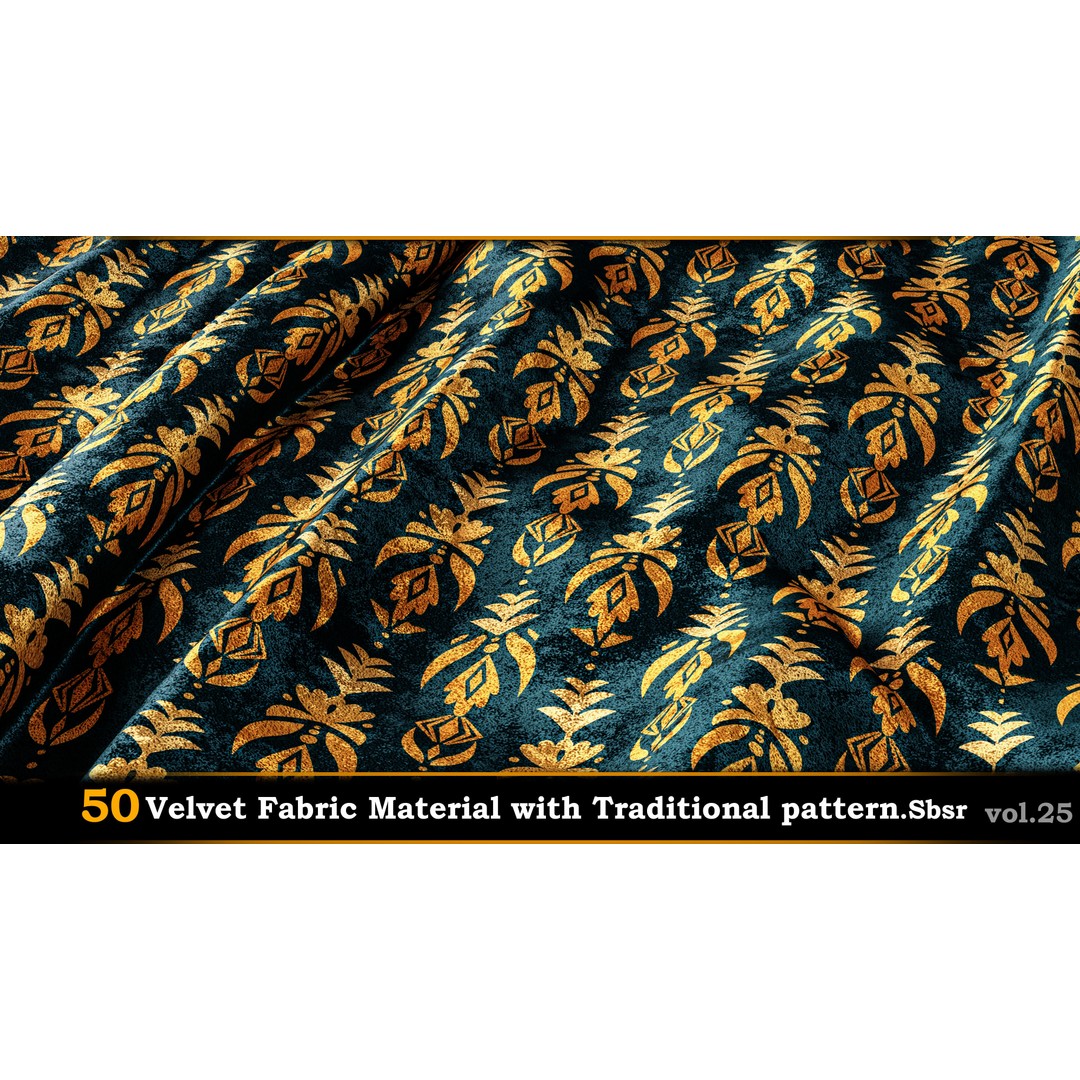 50 Velvet Fabric Materials – Traditional Pattern Textures for Fabric Design - View 6