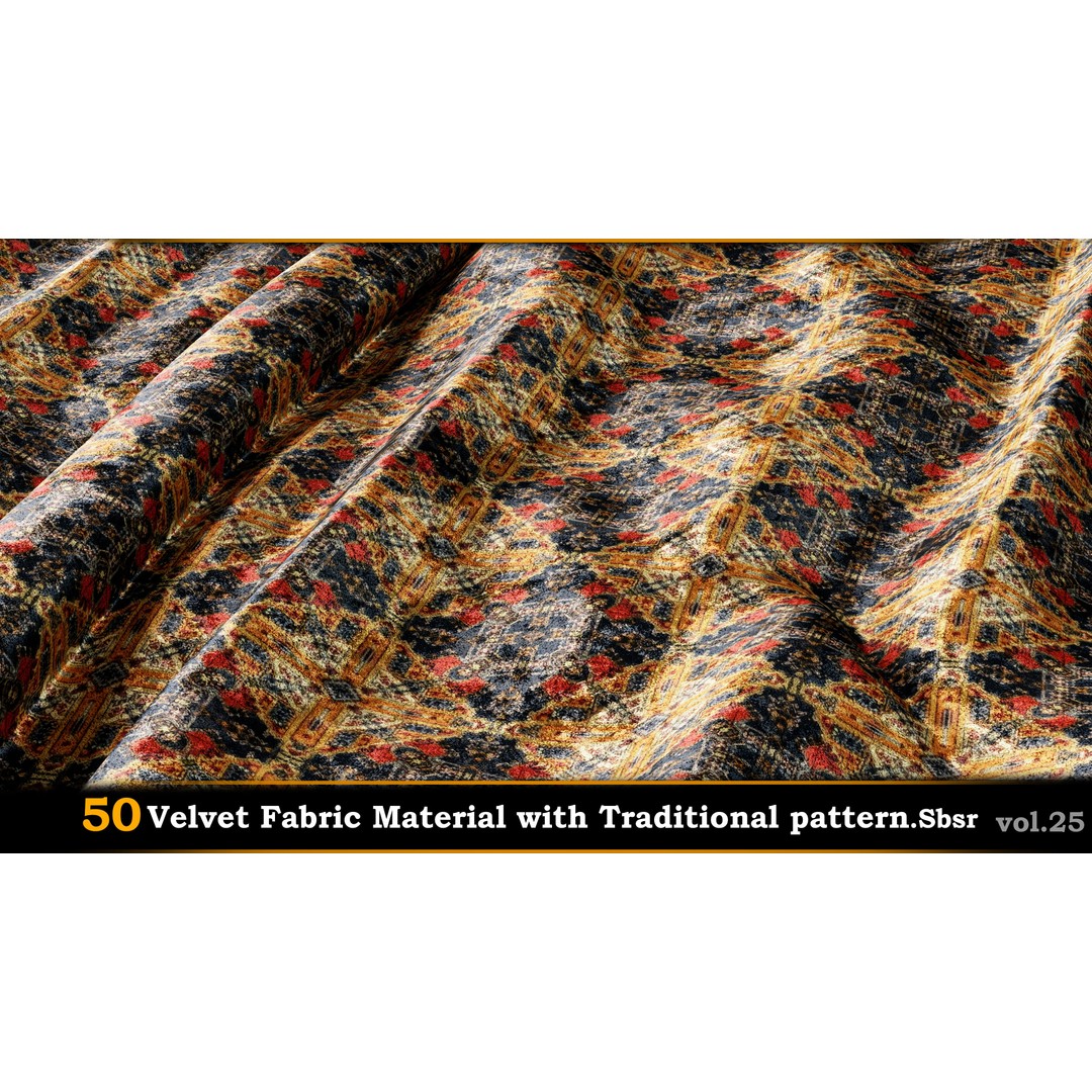 50 Velvet Fabric Materials – Traditional Pattern Textures for Fabric Design - View 7