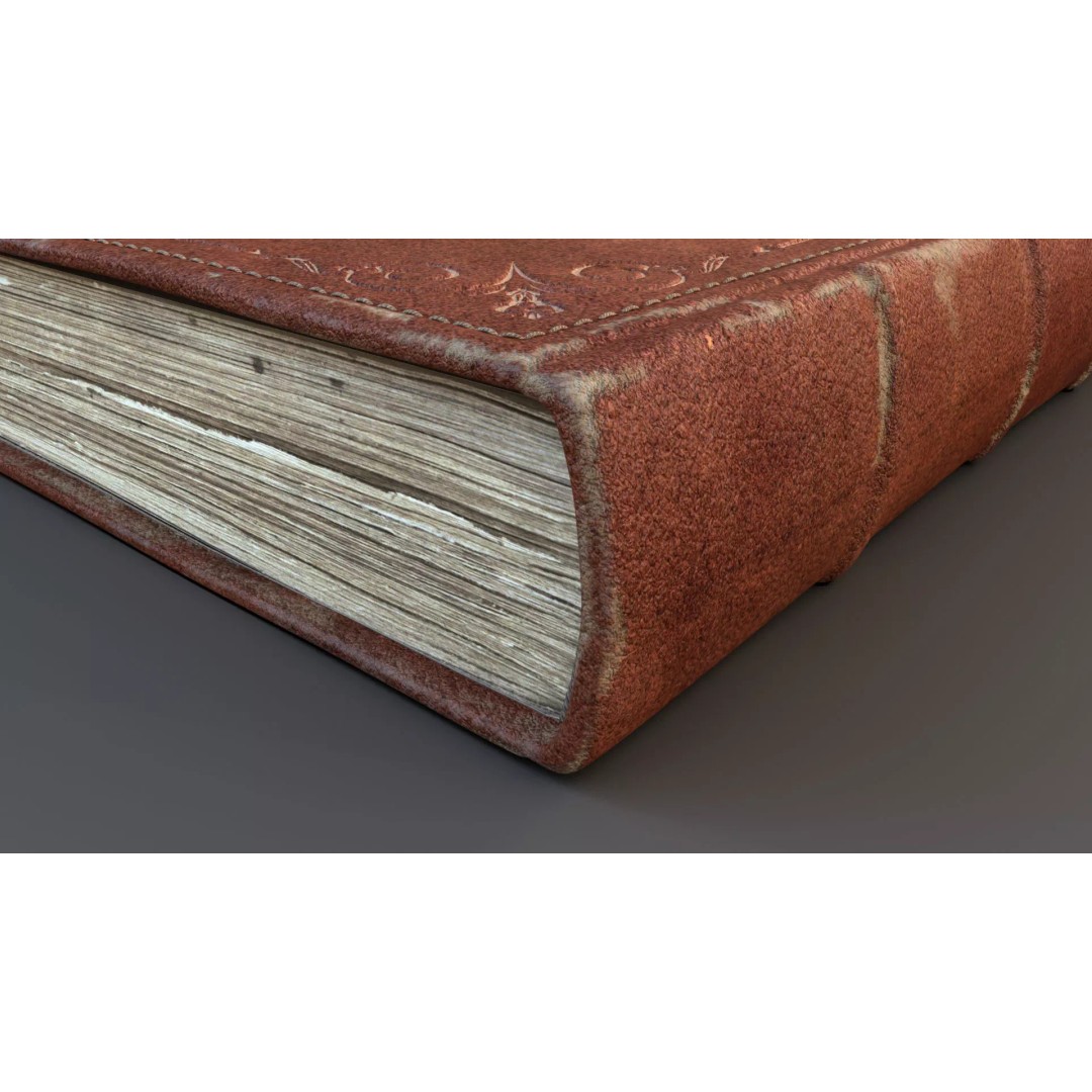 Old Book 3D Model – Rigged Animated Low Poly with PBR Textures - View 13