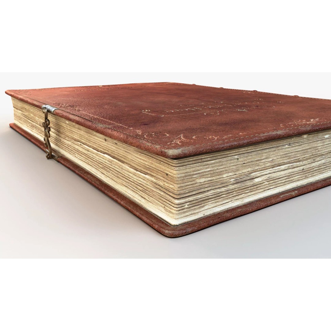 Old Book 3D Model – Rigged Animated Low Poly with PBR Textures - View 14