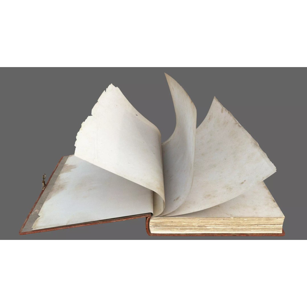 Old Book 3D Model – Rigged Animated Low Poly with PBR Textures - View 17