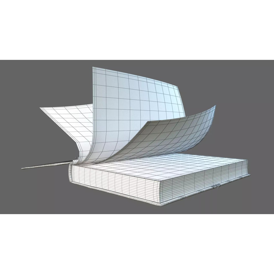 Old Book 3D Model – Rigged Animated Low Poly with PBR Textures - View 30
