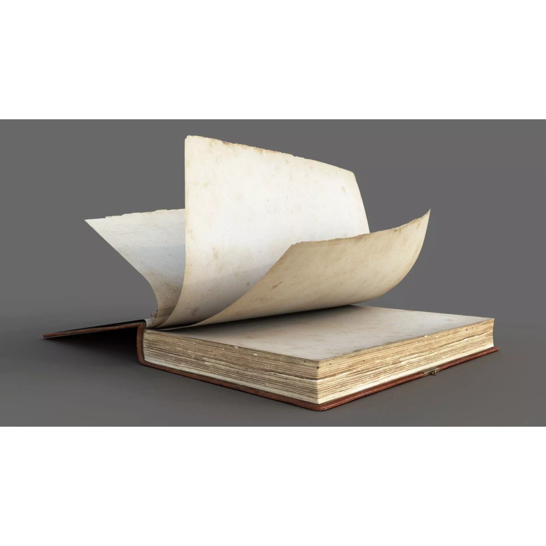 Old Book 3D Model – Rigged Animated Low Poly with PBR Textures - View 5
