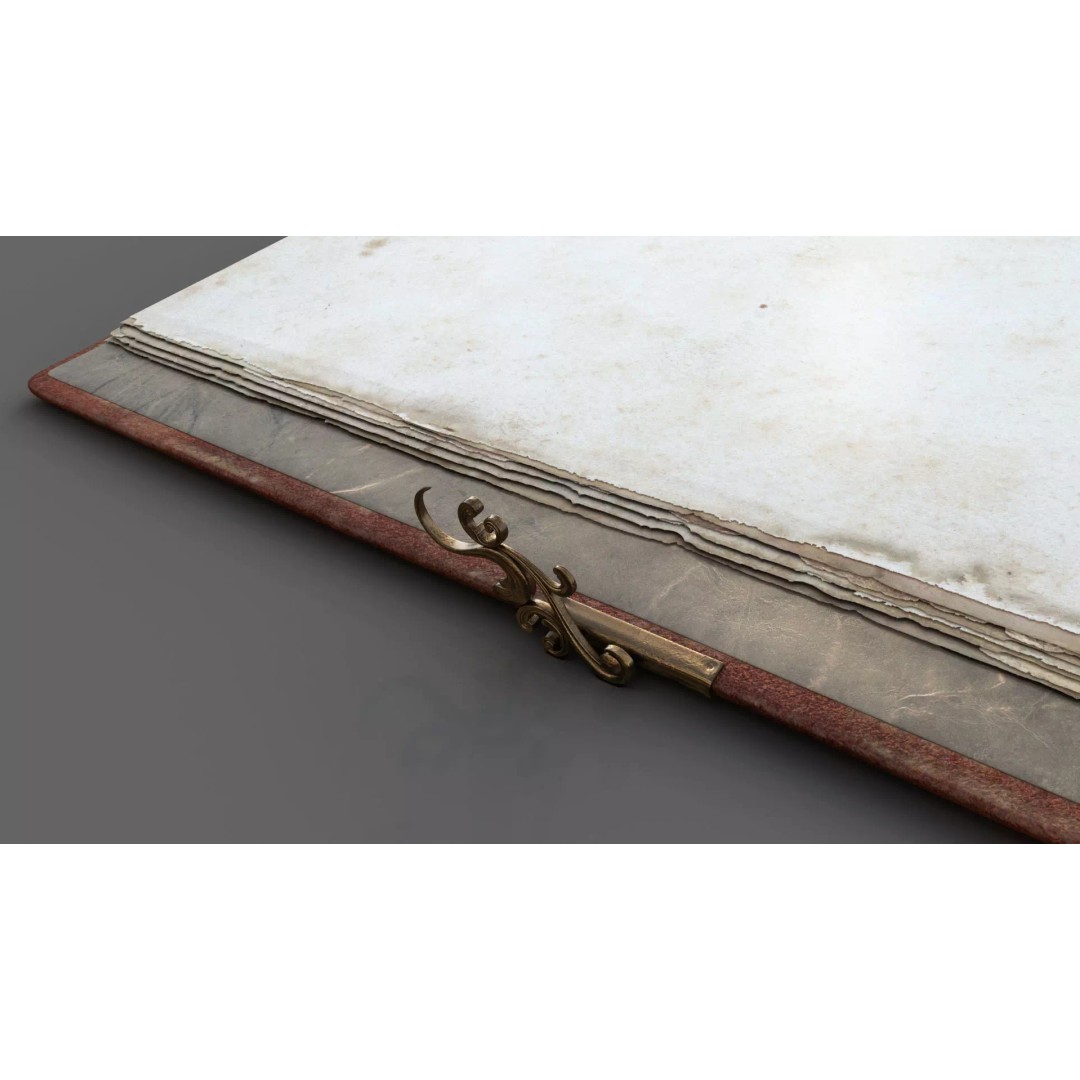 Old Book 3D Model – Rigged Animated Low Poly with PBR Textures - View 9