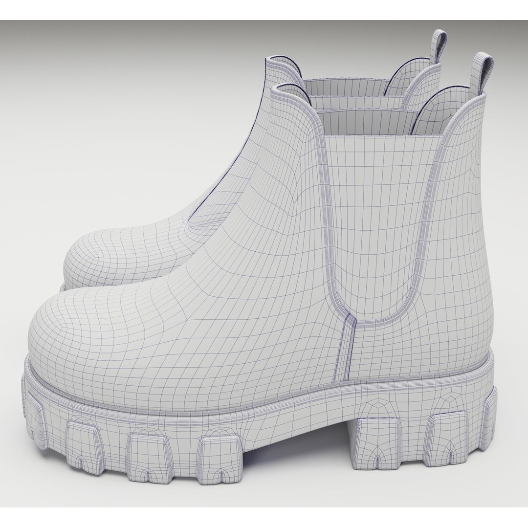 Chelsea Boots 3D Model – Low Poly Game Asset, FBX, PBR Textures - View 14