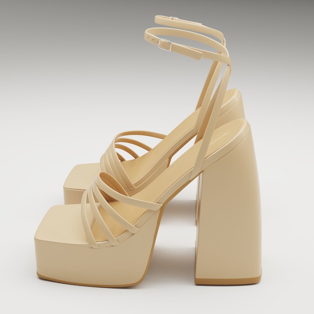 Heels 3D Model – Low Poly Game Ready Shoe with PBR Textures - View 10