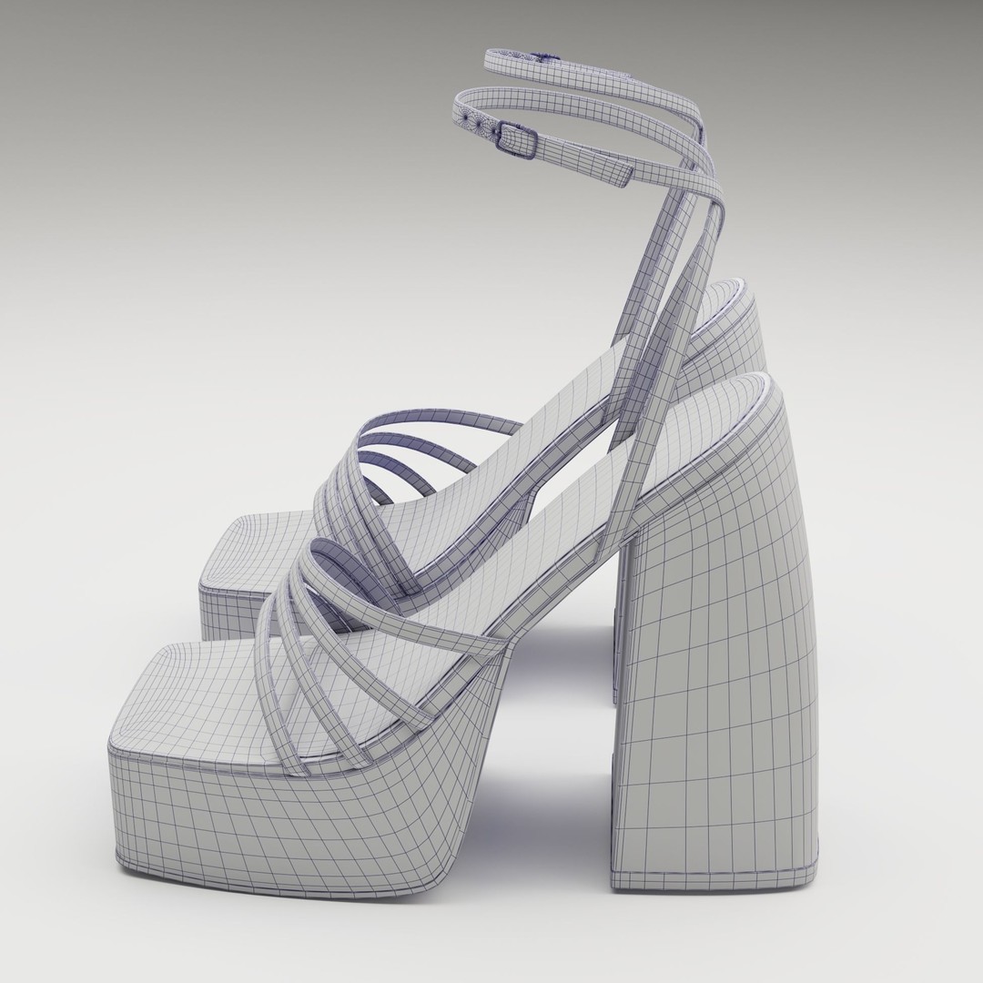 Heels 3D Model – Low Poly Game Ready Shoe with PBR Textures - View 20