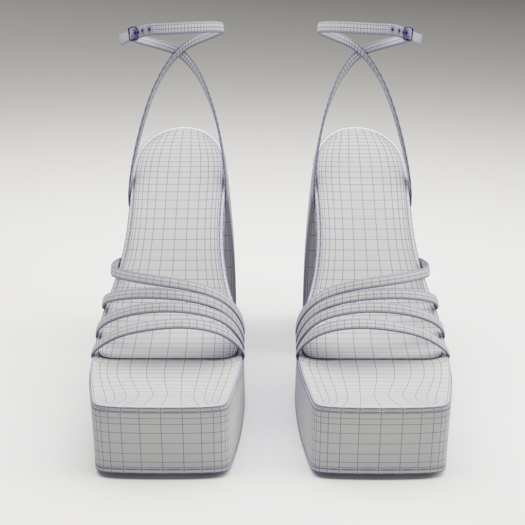 Heels 3D Model – Low Poly Game Ready Shoe with PBR Textures - View 22