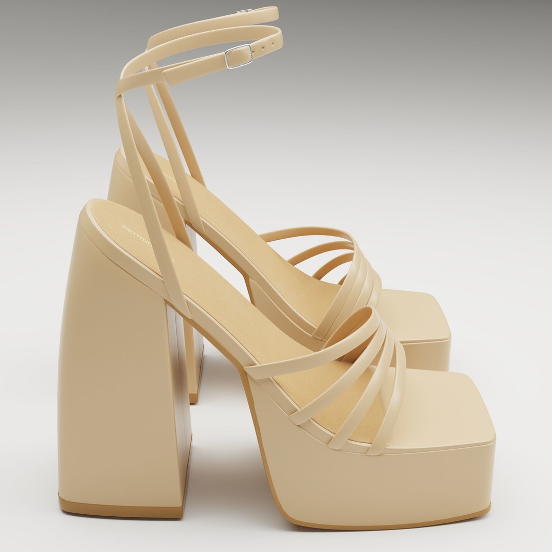 Heels 3D Model – Low Poly Game Ready Shoe with PBR Textures - View 4