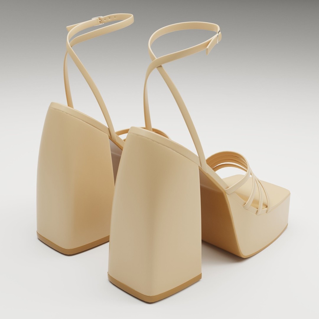 Heels 3D Model – Low Poly Game Ready Shoe with PBR Textures - View 6