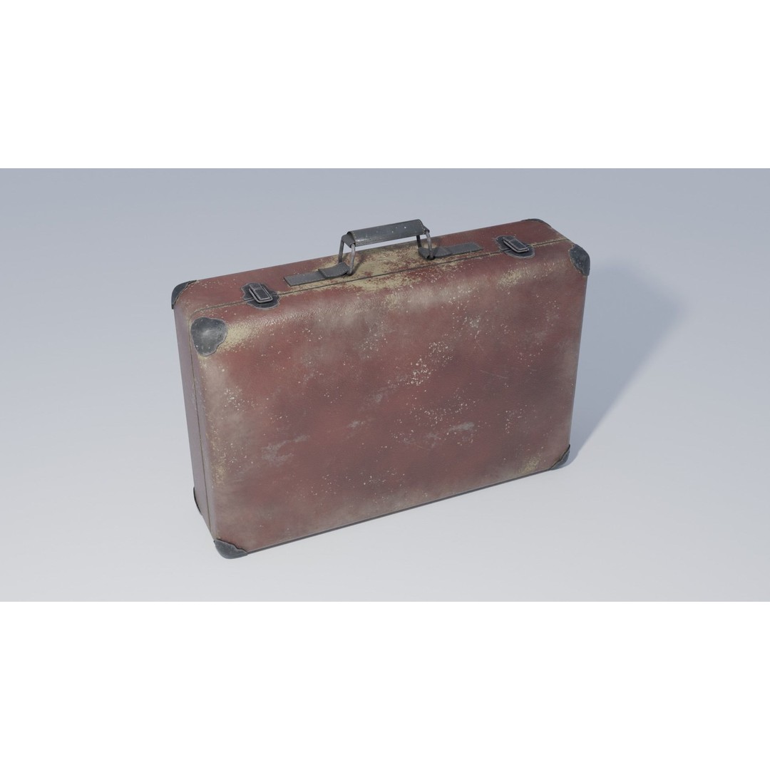 Travel Suitcase 3D Model – Low Poly PBR Asset with Textures - View 11